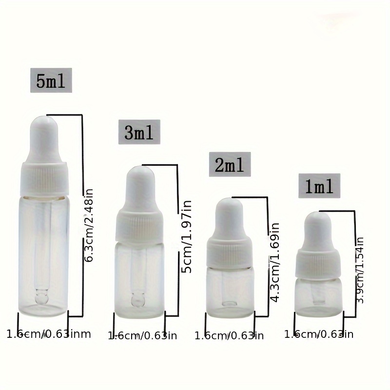 4pcs set mini dropper bottles 1 2 3 5ml essential oil vials travel refillable diy cosmetic sample container liquid perfume eye dropper bottle
