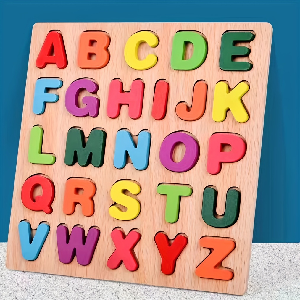 Wooden Alphabet Puzzle Matching Toy for Toddlers
