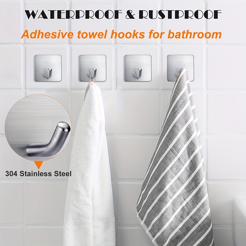 Adhesive Hooks Heavy Duty Stick On Wall Hooks Towel Hooks - Temu