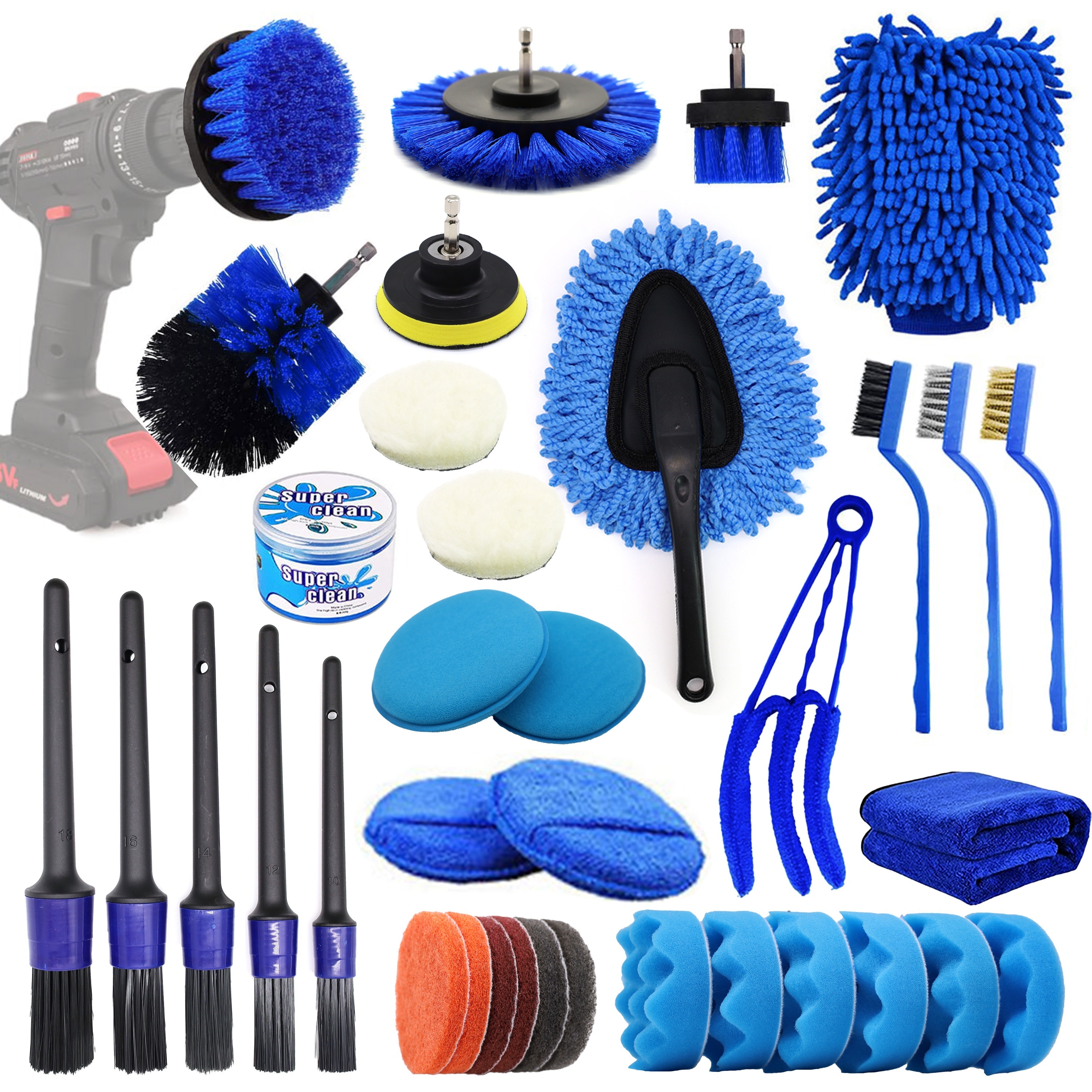 10pcs Auto Car Detailing Brush Set Car Interior Cleaning Kit