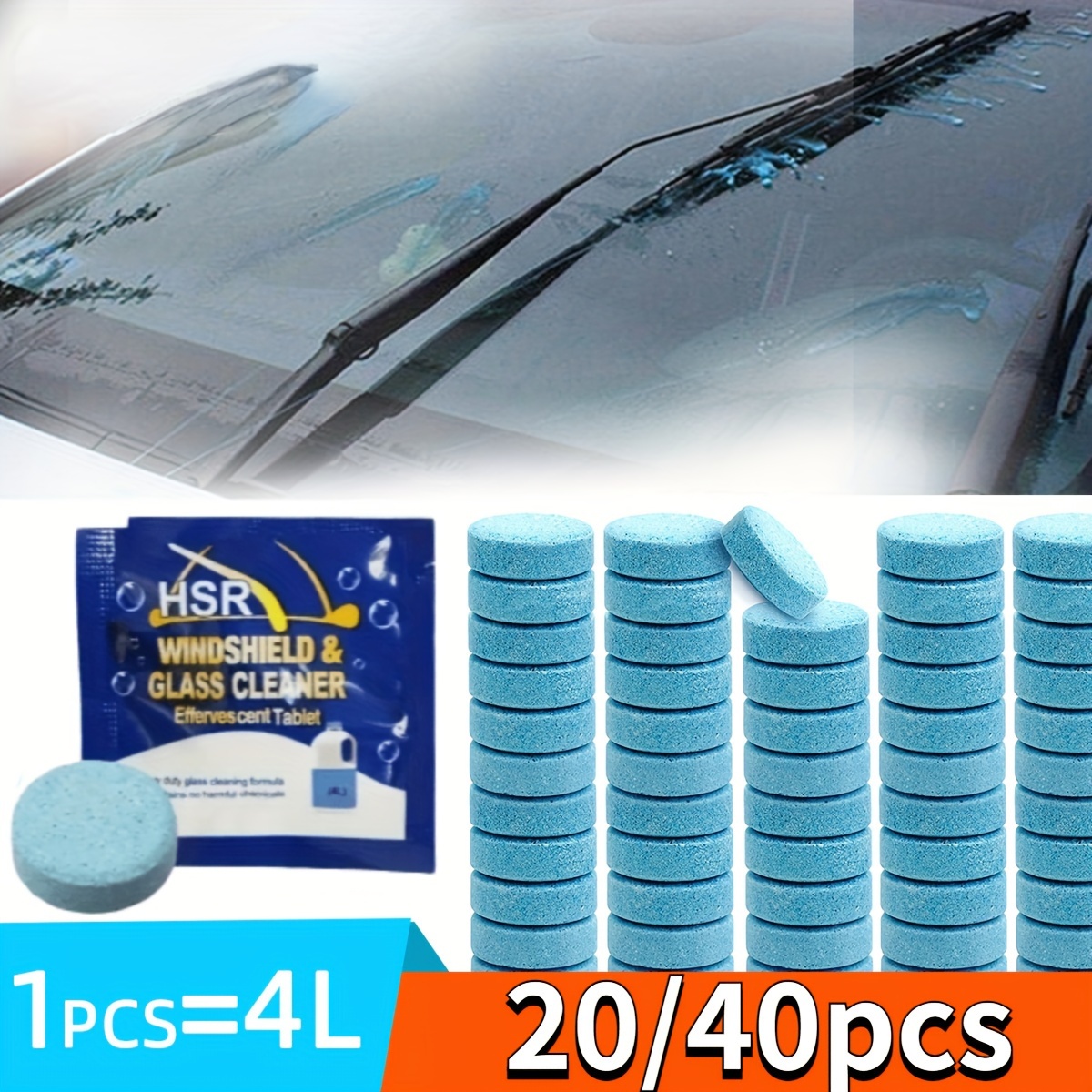 Car Windshield Washer Tablets 15/30Pcs Car Glass Wiper Fluid