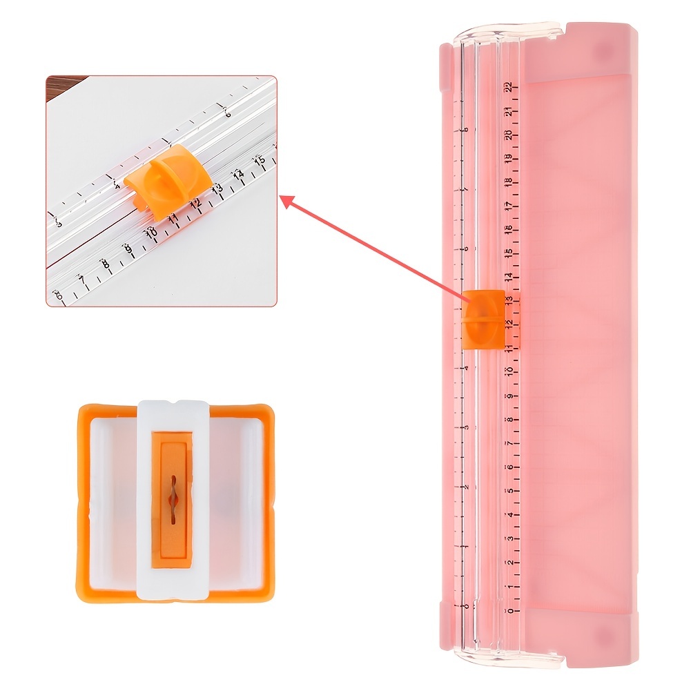 A4 Paper Cutter Photo Trimmer Durable Side Ruler Crafts Paper Cutting  Machine Lightweight Mini for Office Home Stationery Paper Coupon Pink