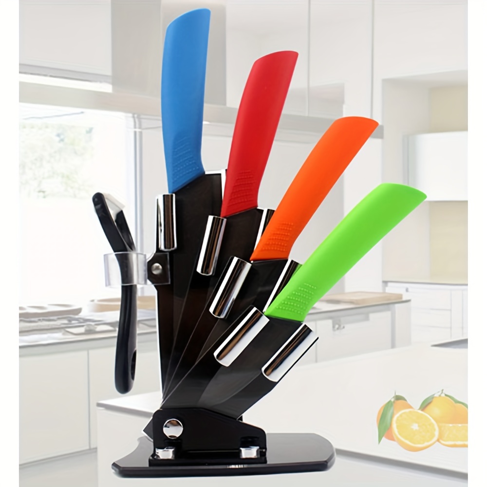 Kitchen Knives Set With Stand Storage Holder, Kitchen Ceramic Knife Set, High  Quality Kitchen Knife And Peeler, Fruit Knife, Utility Knife, Slicer Knife,  Chef Knife, Kitchen Utensils, Kitchen Supplies, Back To School