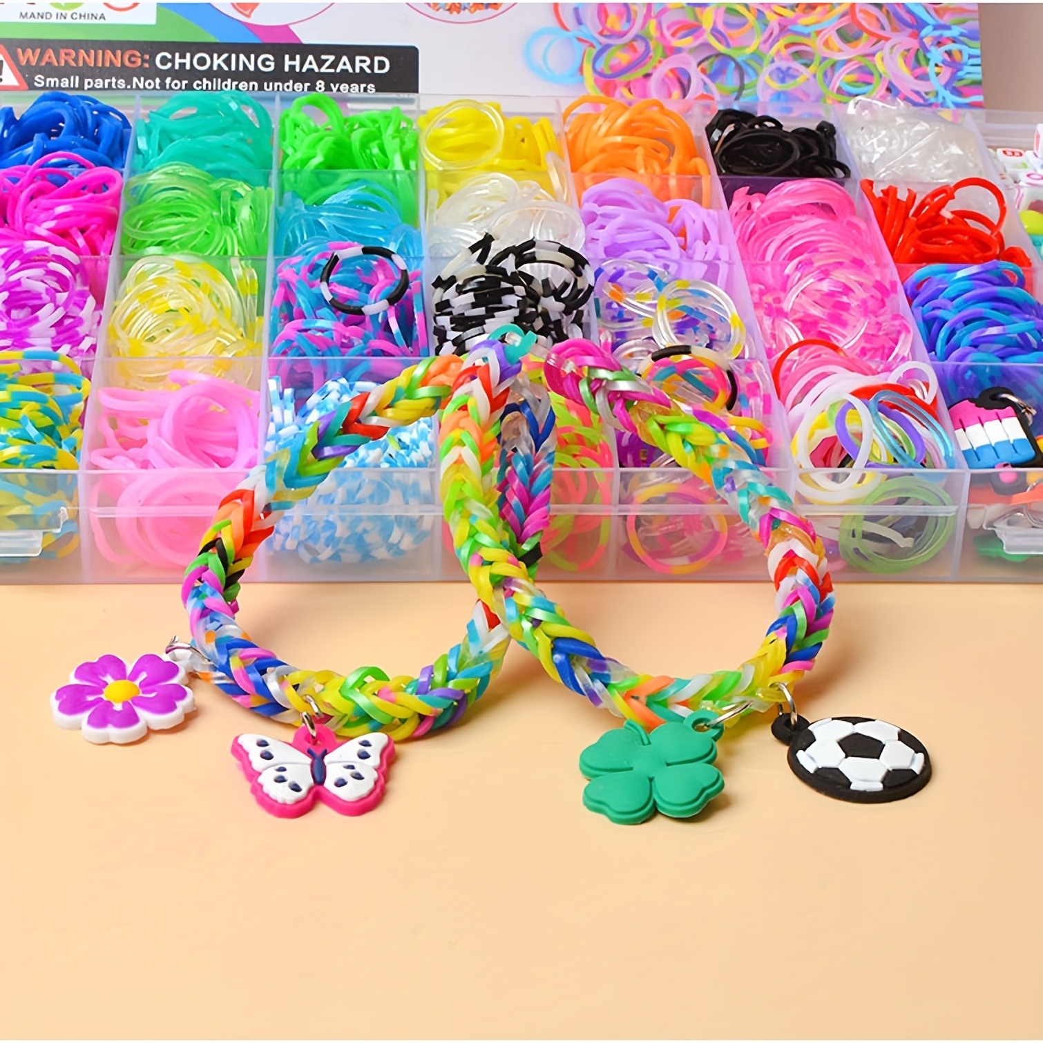 1 set/box Rubber Loom Band Bracelet Kit Colorful Beads&Tool Set for DIY  Jewery Making Girls Friendship Bracelets Christmas Gifts