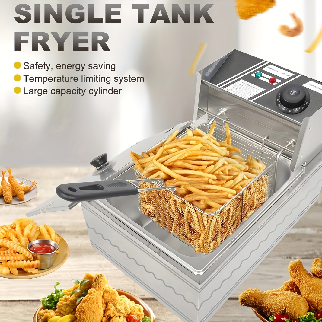 Fryer, Professional Electric Deep Fryer With Basket & Removable Lid With  Elliptical View Window, 1800 Watts, 9 Cups / 3.5 Liters Oil Capacity,  Stainless Steel For Home Cooking - Temu