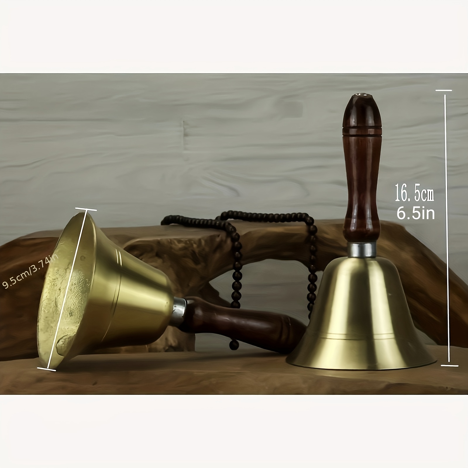 Hand bells with wooden handle