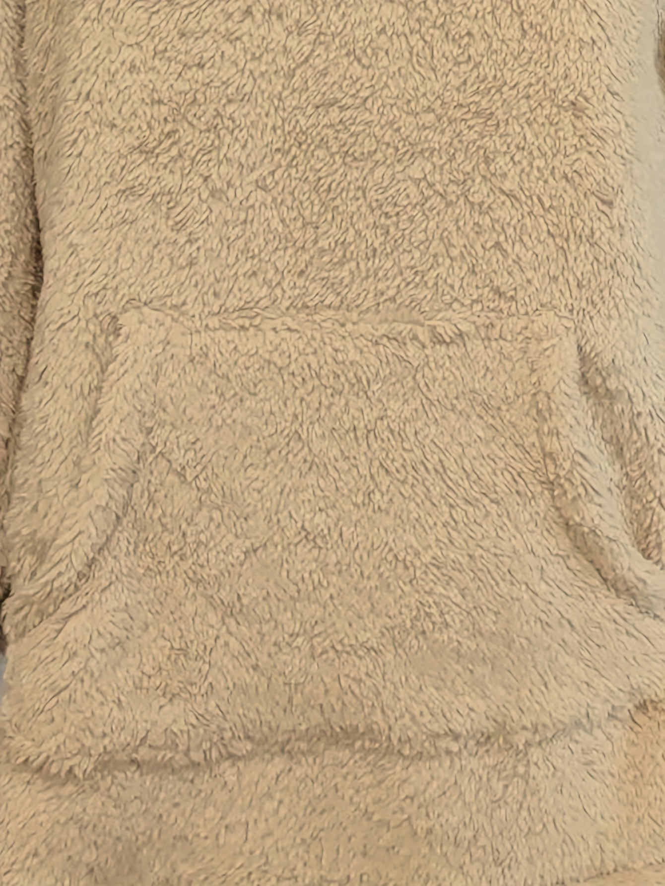 Solid Crew Neck Fuzzy Coat Casual Long Sleeve Drop Shoulder Temu