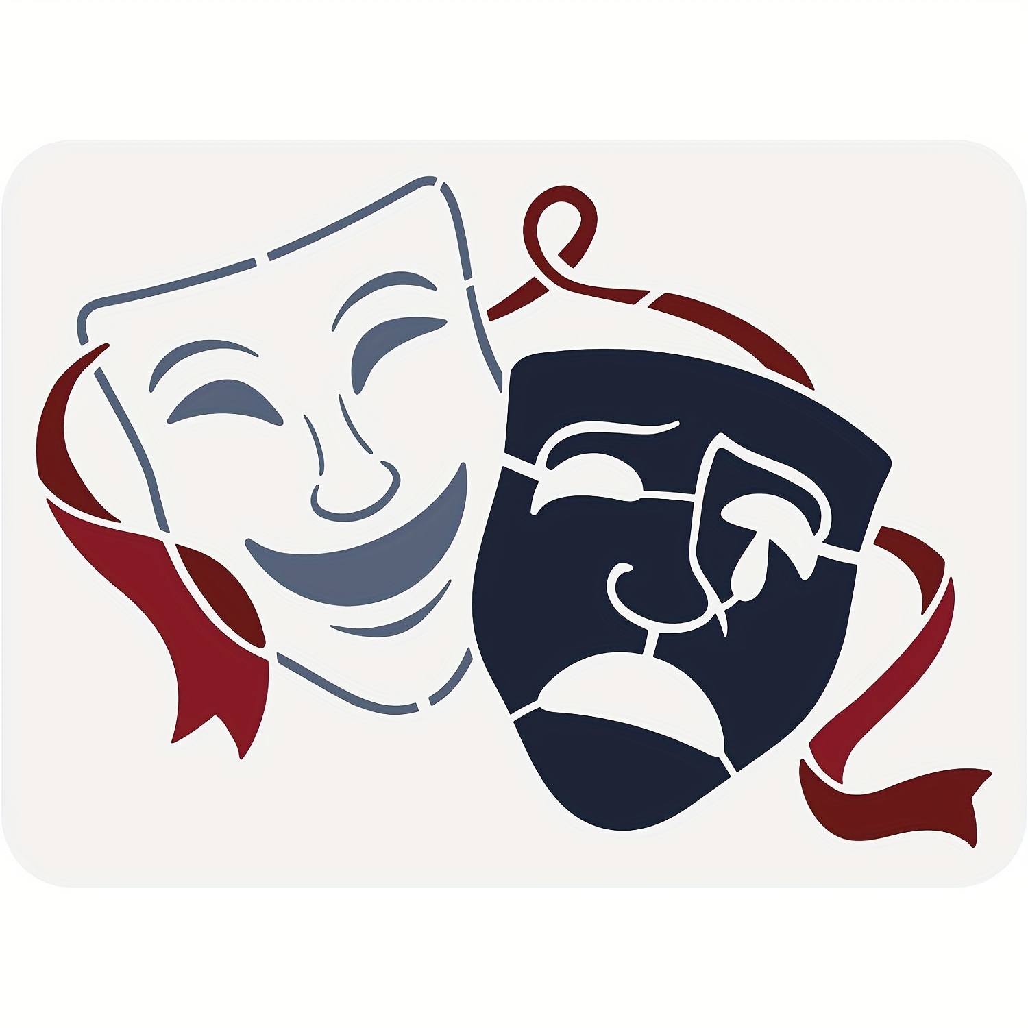 Theater Masks Stencil Reusable Theatre Drama Comedy Style - Temu Belgium