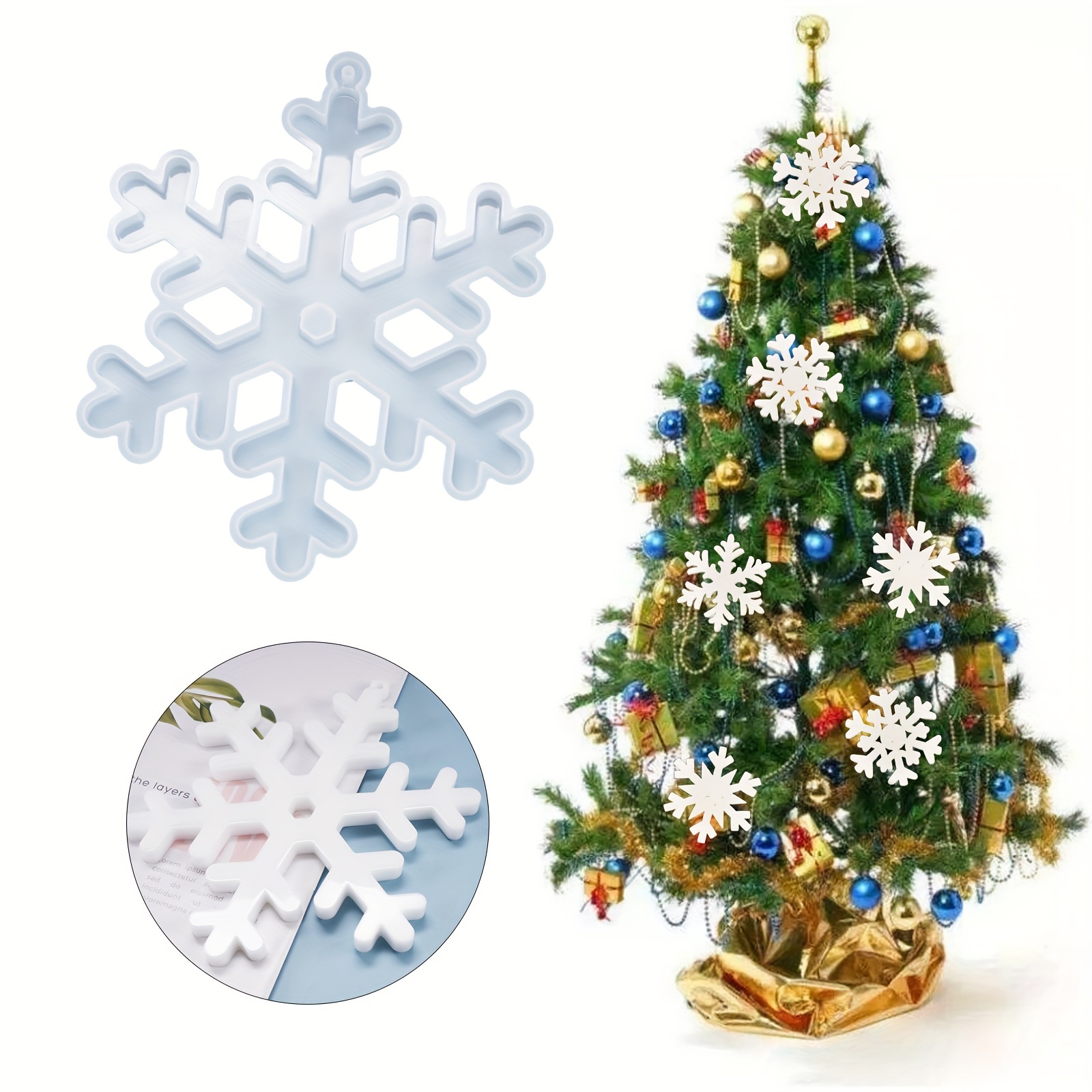 6pcs Silicone Christmas Snowflake Mold Pendant Jewelry Making Epoxy Resin  Mould