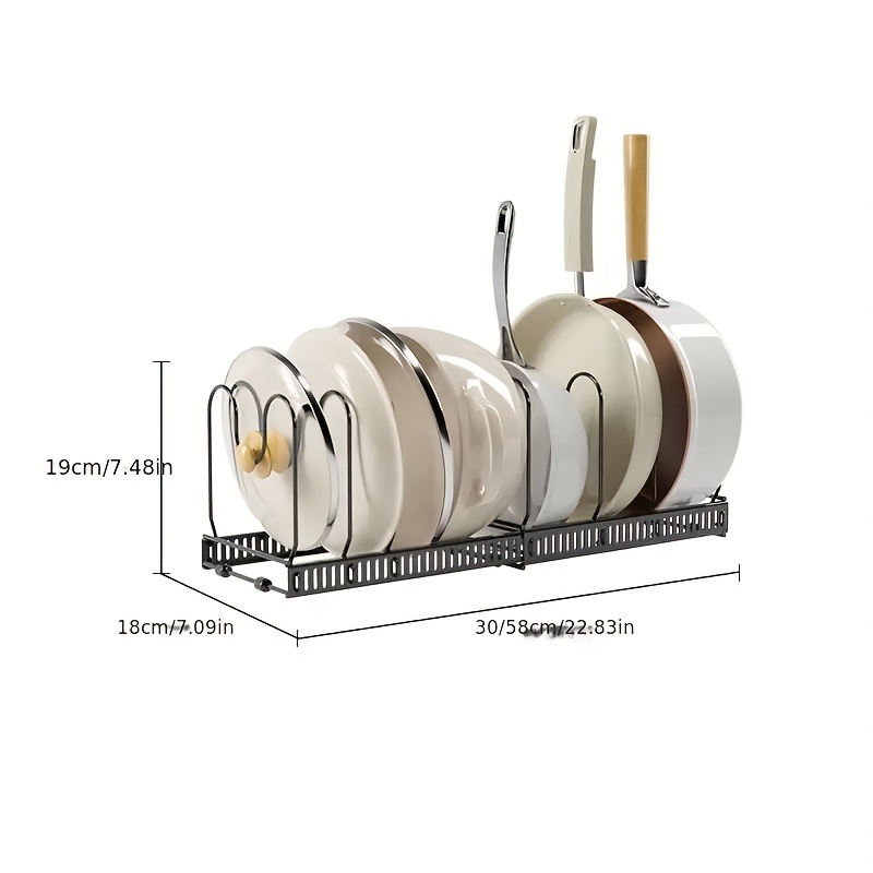 Maximize Your Kitchen Storage With This Pot Rack Organizer For Hotel -  Telescopic Pots & Pans Organizer, Removable Lid Holders & Pan Rack! - Temu