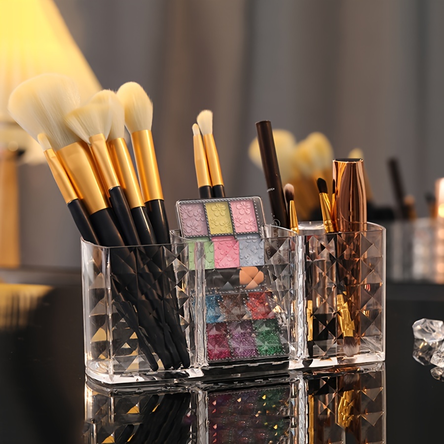 Clear Acrylic Makeup Organizer for Desk Storage