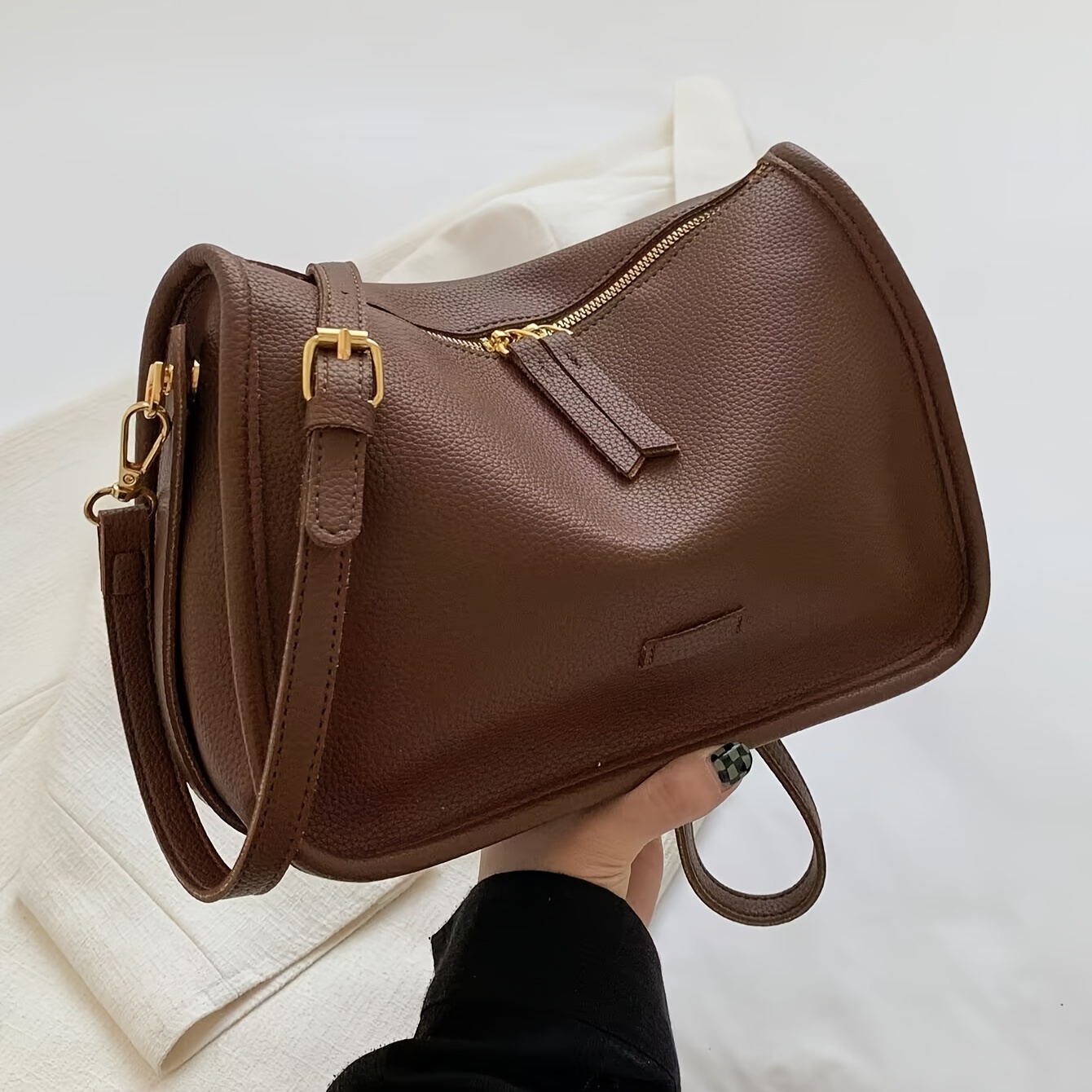 Retro Women's Shoulder Bag Designer Handbag Purse Solid Color