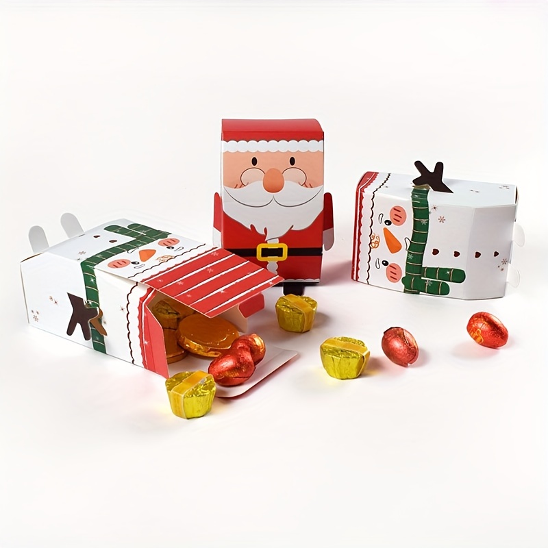 4pcs Boîtes Cadeaux De Noël Père Noël Bonbonnière Boîte - Temu France