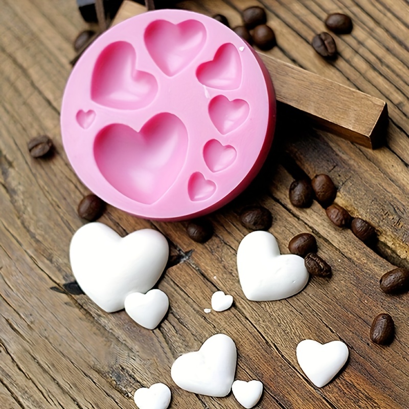 愛のハート形シリコンフォンダントモールドDIYカラフルなスイートハートチョコレートキャンディペーストケーキデコレーション - Temu Japan