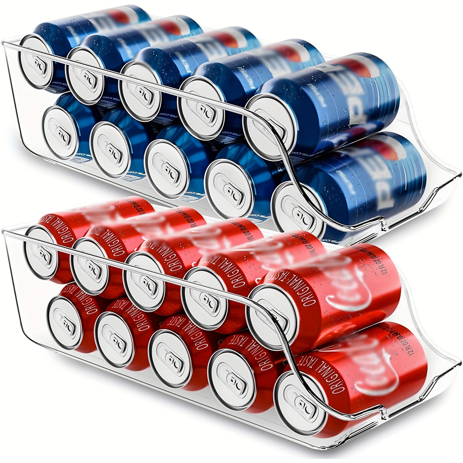 Dispensador apilable de latas para refrigerador con capacidad para 12 latas  (2 P