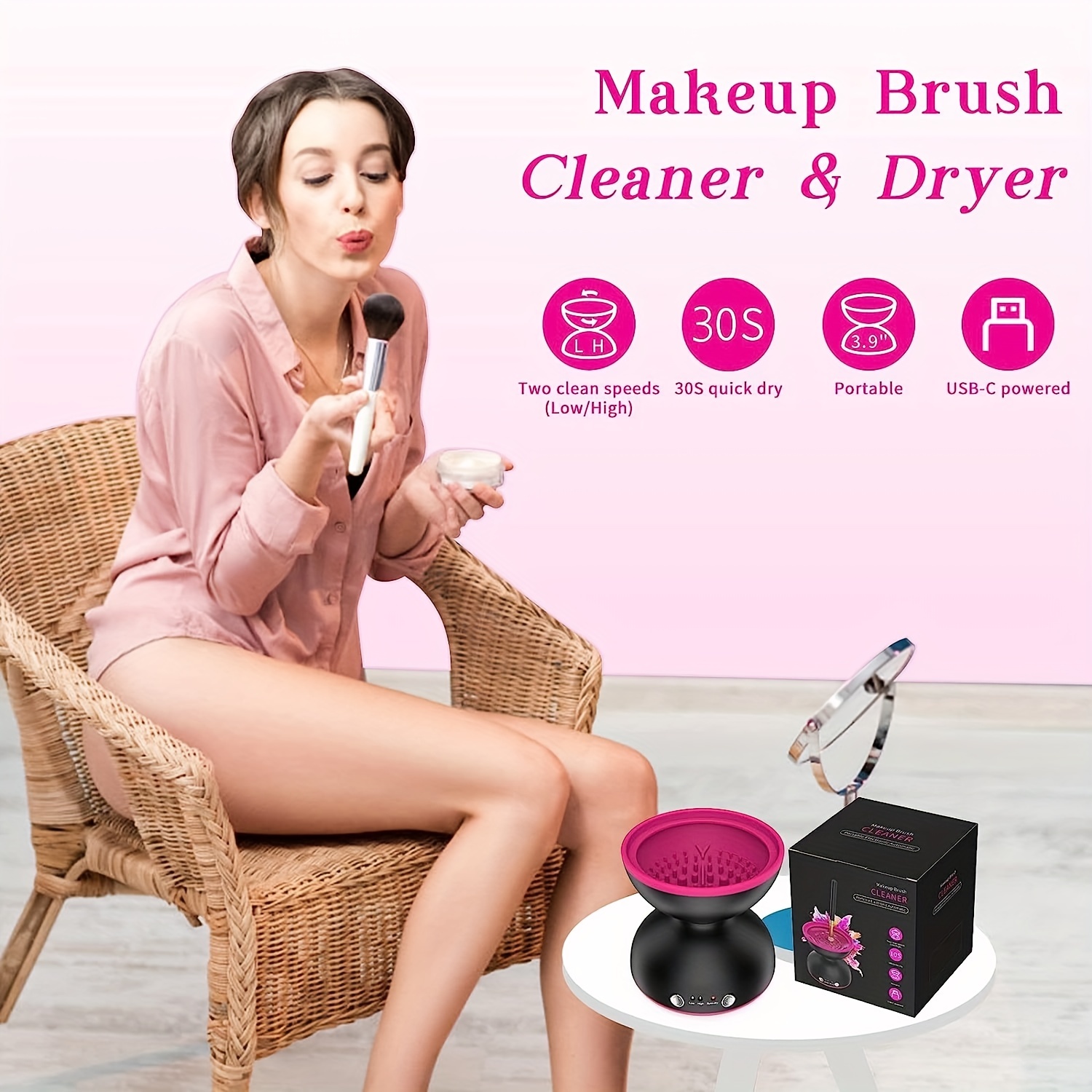 Makeup Brush Cleaner Dryer Mamgoak Electric Makeup Brush - Temu