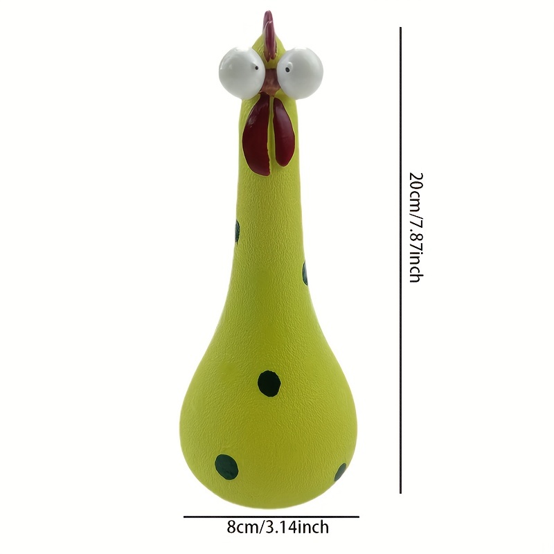 1pc big eyed chicken resin statue add a splash of color to your garden classroom or outdoor decor