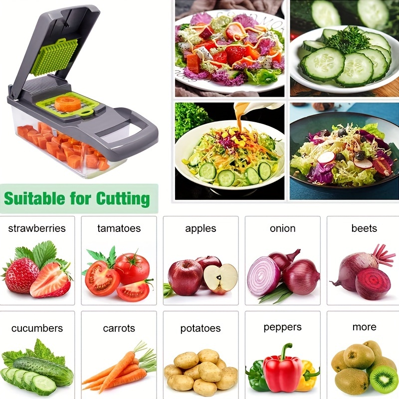 Vegetable Chopper with Container Food Onions Potato Salad Slicer