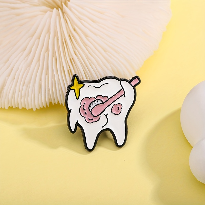 Cartoon Cute Teeth Creative Jewelry Brooch For - Temu Australia