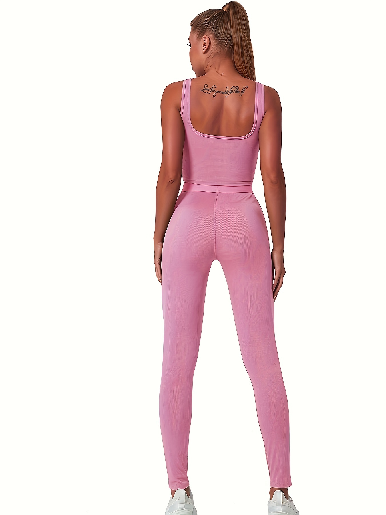 Sporty Jumpsuit Women Sportwear Push Up Gym Set Women Fitness Overalls  Lycra Sport Outfit for Woman Sportswear Yoga Clothes PINK 