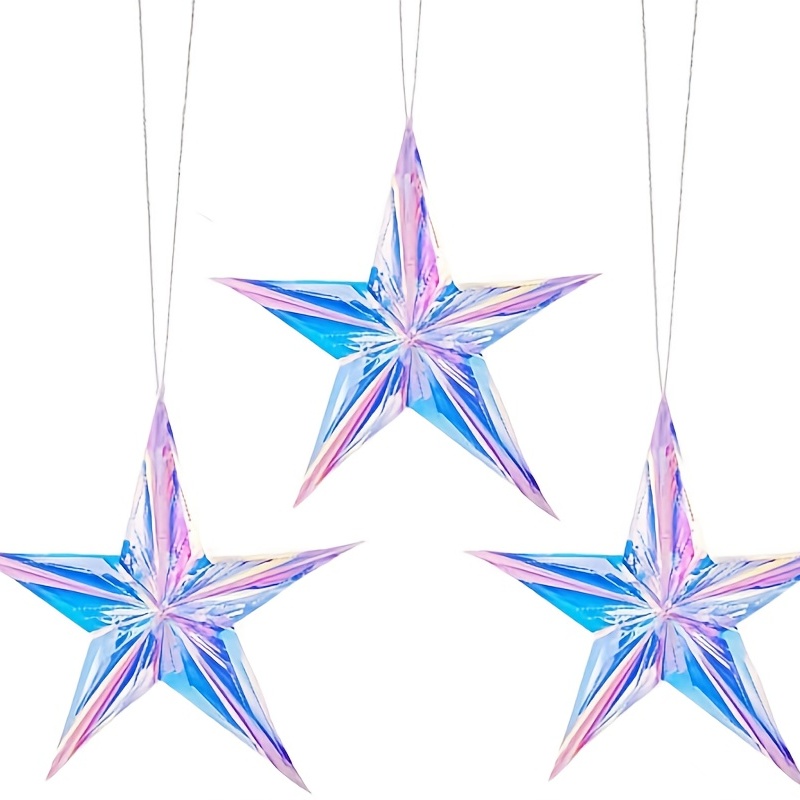 Diameter Iridescent Ornament Star Hanging Decorations Clear - Temu