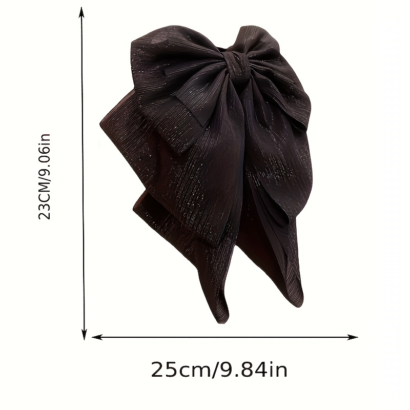 1Pcs Black Large Bow Ribbon Hair Claw Clip Elegant Vintage Grab Hair Clip, Hair Pin, Hair Barrette Headwear Hair Accessories, Christmas Gifts,Temu