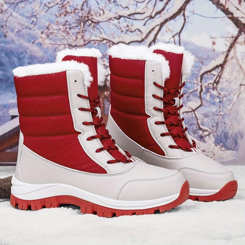 snow boots red