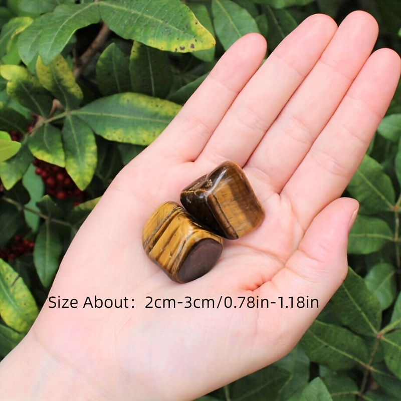 2pcs Natural Tiger Eye Tumbled Stones