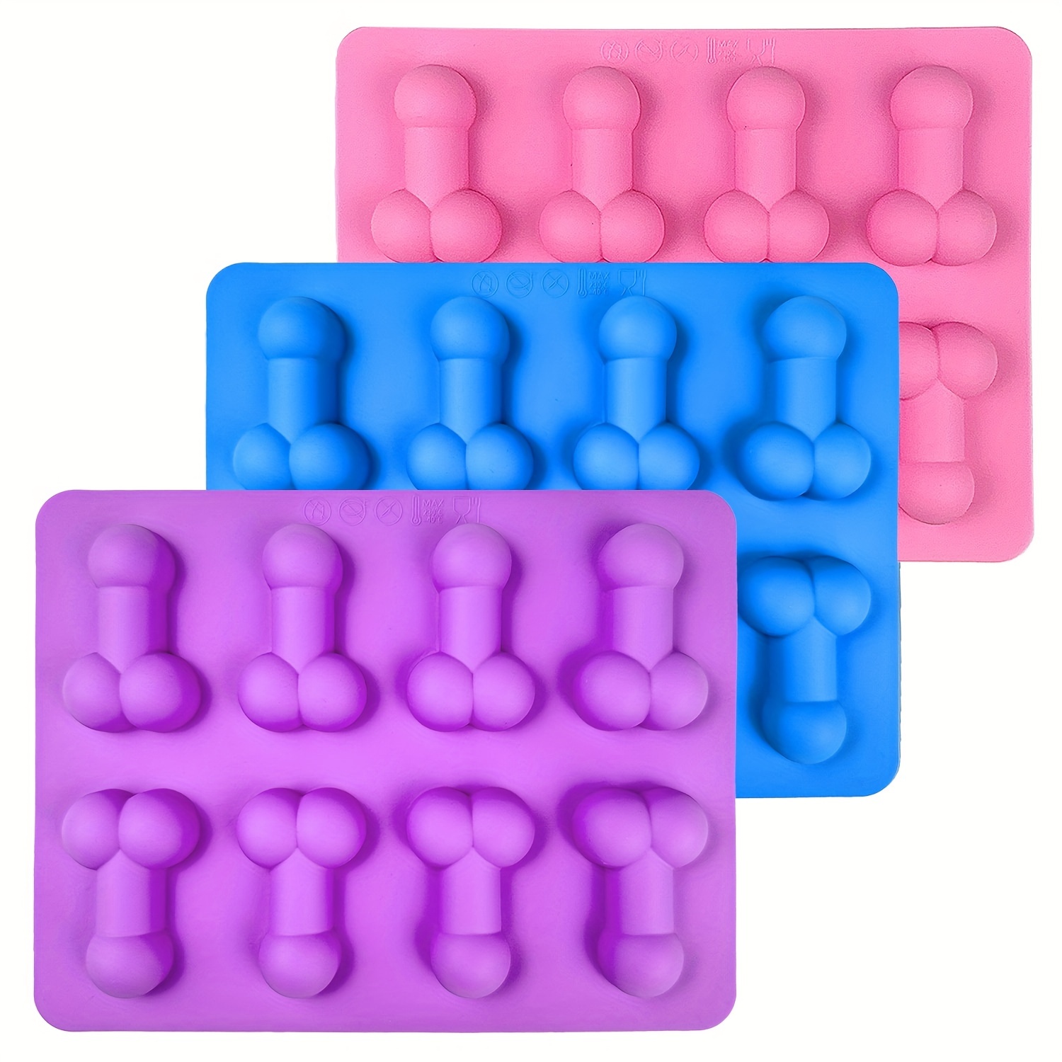 Silicone Penis Ice Mold,Ice Cube Tray,DIY Chocolate Molds Silicone,3D Sexy  Penis Mold Funny Novelty Jelly Ice Cube Mould,Suitable Making