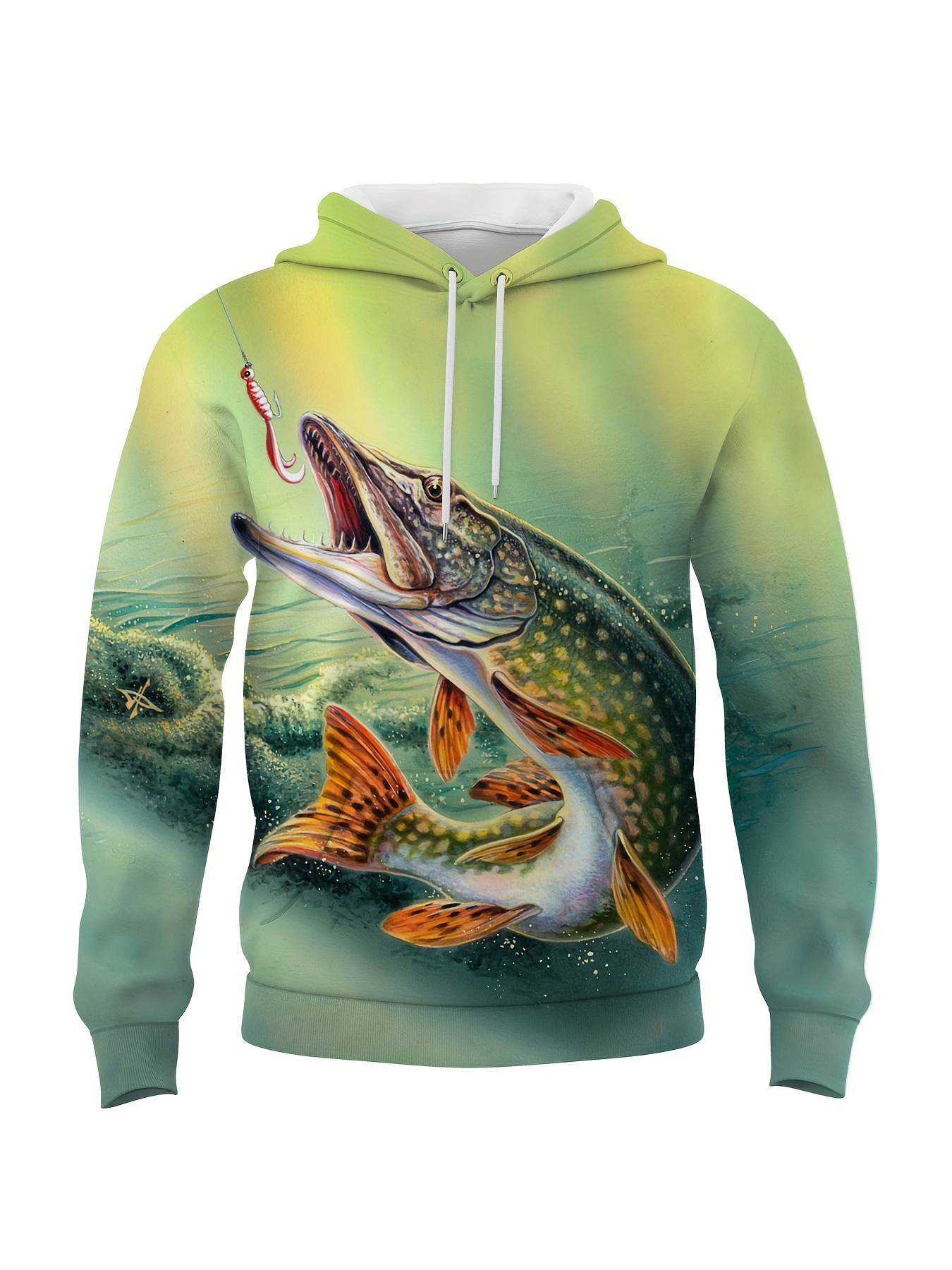 Men Hoodie Cool Pike Fishing 3D Print Unisex Hooded Sweatshirt