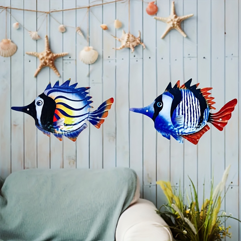 Joyful Fish Wall Art Decorations Home Living Room Wall - Temu