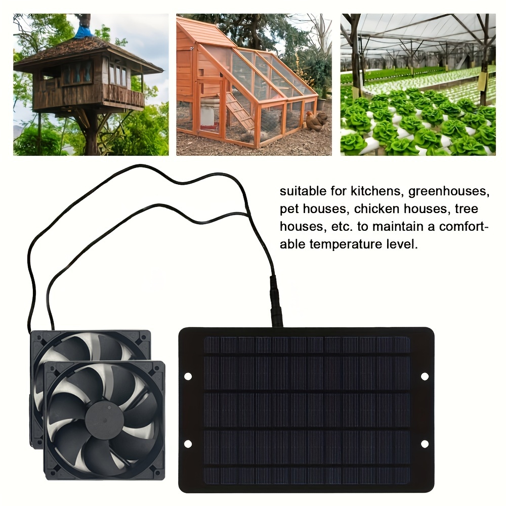 Mini Portable Solar Powered Fan Ventilator Greenhouse Pet Chicken