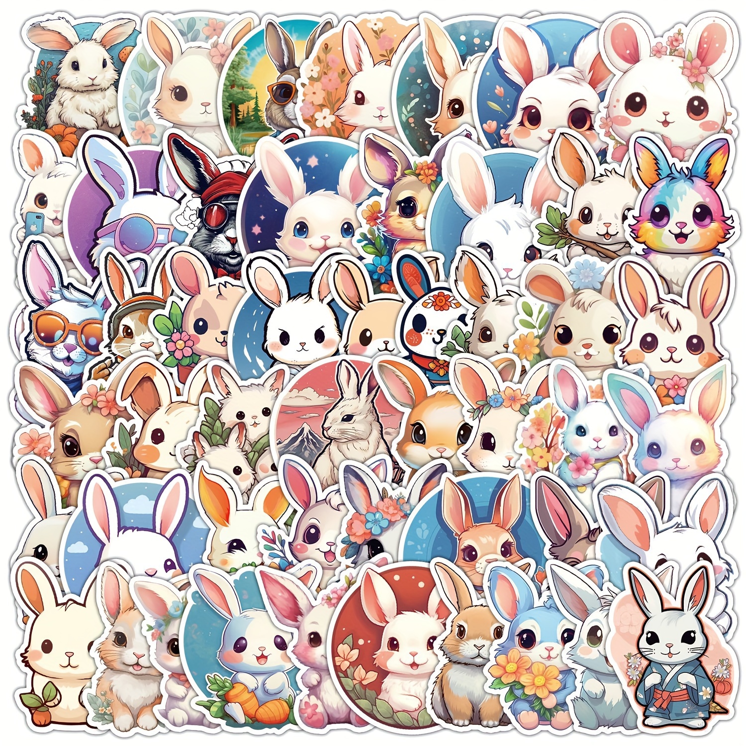 89/50pcs Cartoon & Botanical Stickers For Decoration, Graffiti