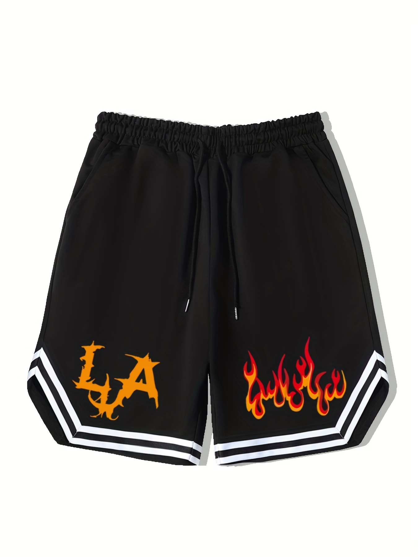 Mens Flaming La Graphic Basketball Shorts Casual Slightly Stretch  Breathable Drawstring Shorts Mens Clothing For Summer Outdoor, Free  Shipping On Items Shipped From Temu