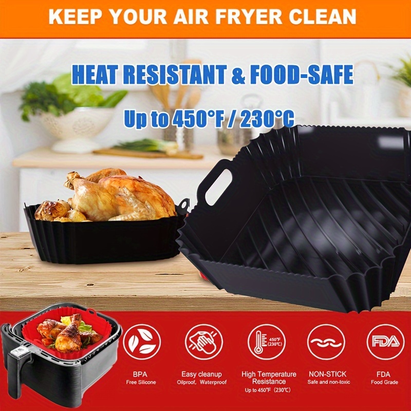 Air Fryer Pot Silicone Air Fryer Basket Heat-resistant Non-stick