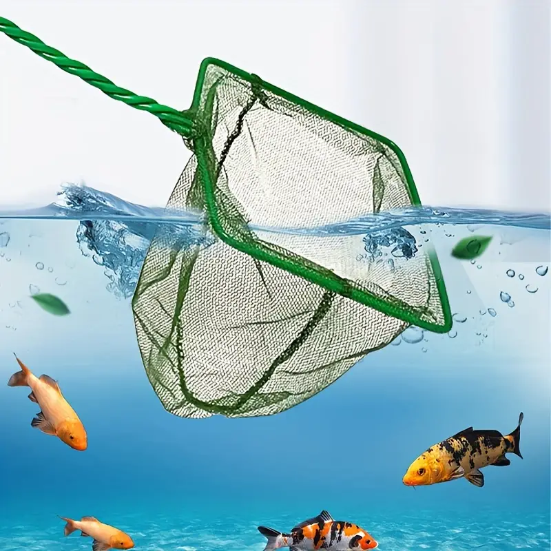 1pc Small Round Fish Net For Children To Play, Aquarium Fish Net, Long  Handle Square Aquarium Fish Tank Fishing Net