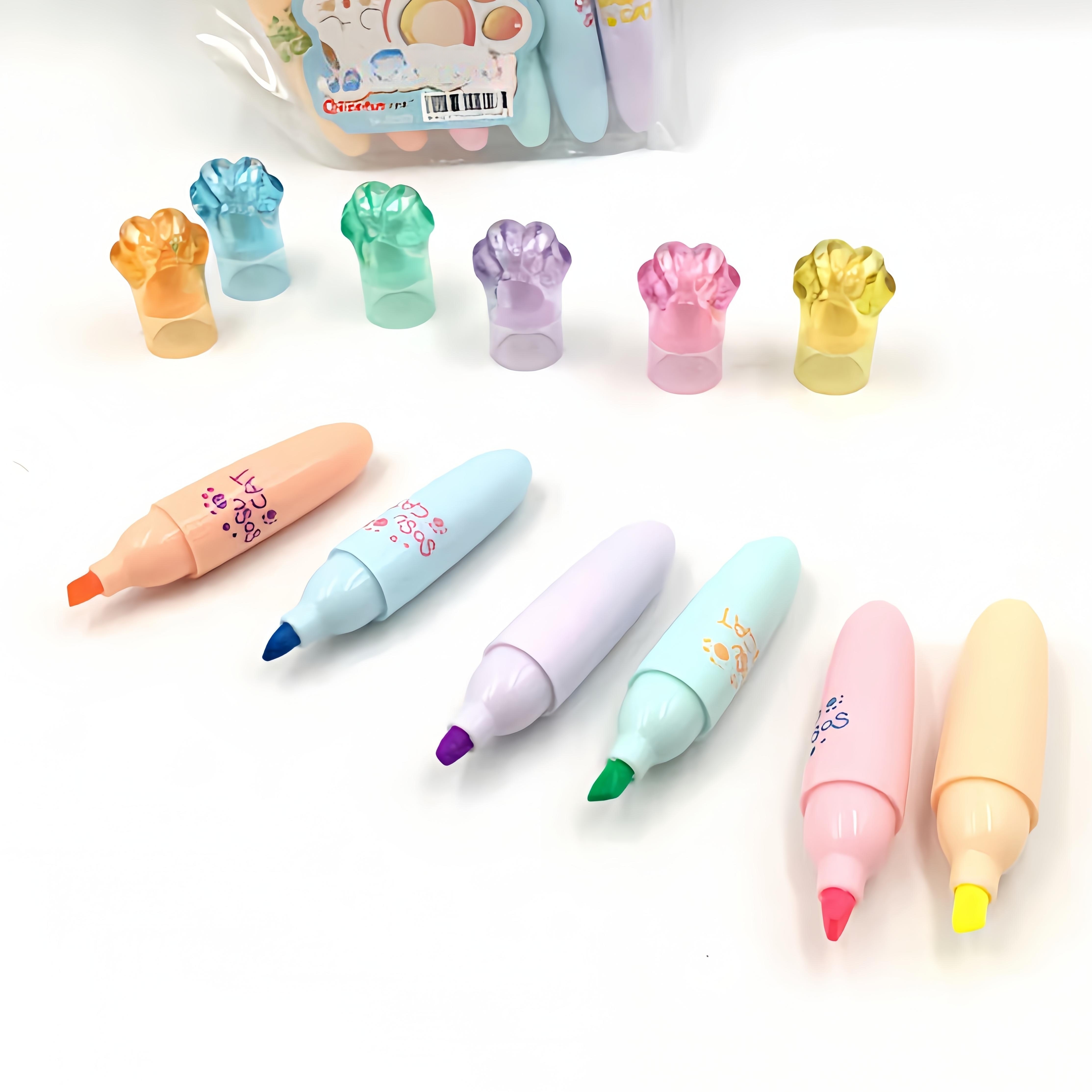 Creative Cat Claw Marker Pens Kawaii Fluorescent - Temu