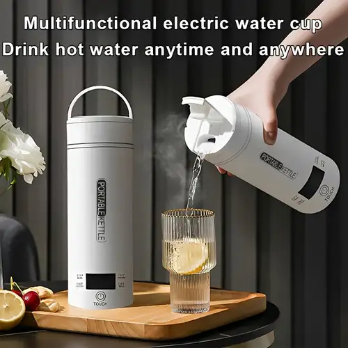 1pc 0.5l Electric Stainless Steel Multifunctional Mini Kettle With 2 Cups,  Suitable For Outdoor Travel