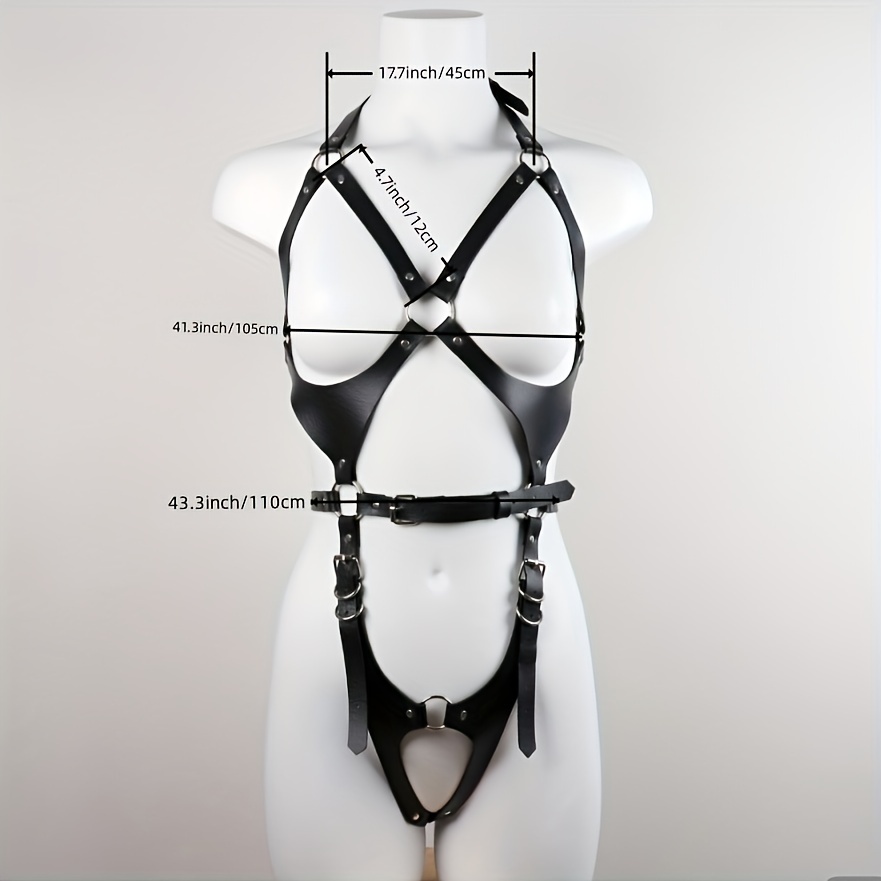 Women's Sexy Punk PU Leather Harness Bra: BDSM Bondage Lingerie for Summer  Body Harness Belts & Straps