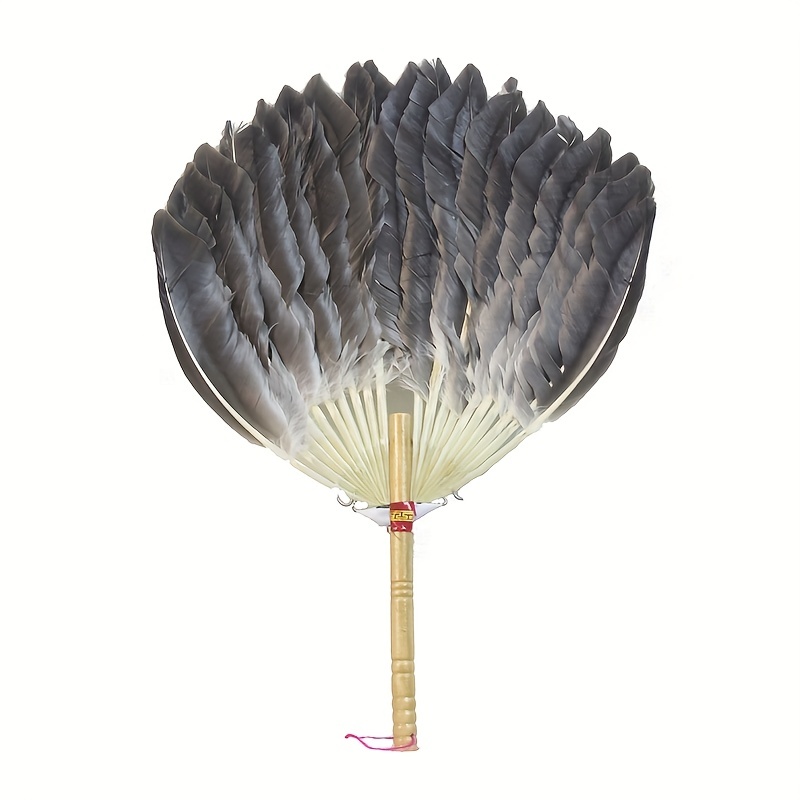 1pc Feather Fan Portable Goose Feather Fan for Summer Chinese Style Vintage Fan,Casual,Temu