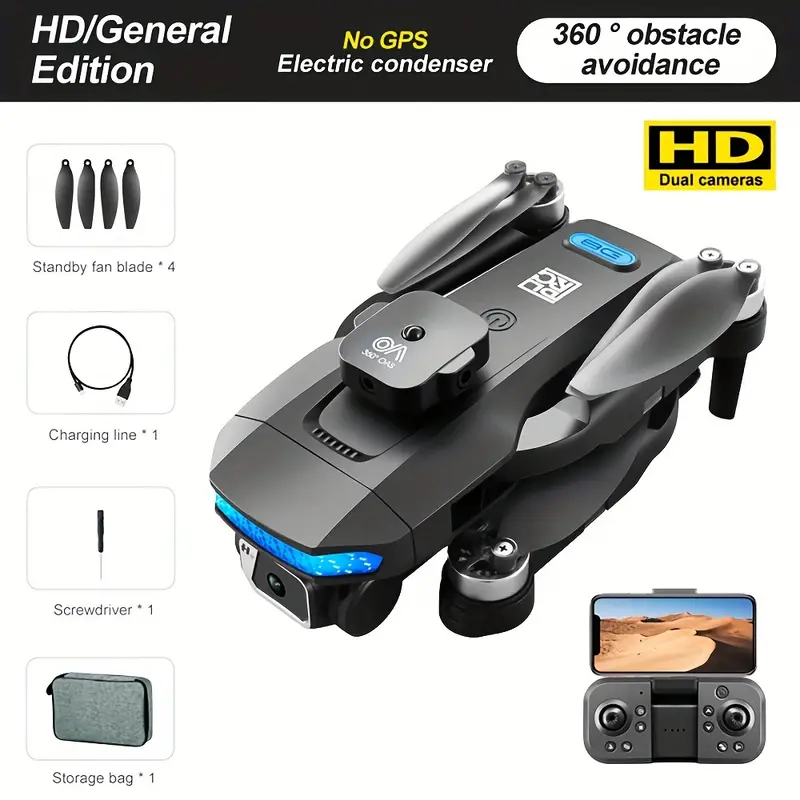 Drone, ABS High-toughness Case, Super Drop-resistant, Omni-directional LED Lights, 360°obstacle Avoidance, Remote Control Can Be Rechargeable Positioning Plus Optical Flow Positioning Dual-mode, Ultra-long Flight, Six-pass With Gyroscope, Rise And Fall, Forward And Backward, Left And Right Sideways Flying details 3