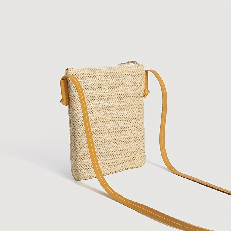 Straw Square Shoulder Bag Crossbody Bohemian Bag