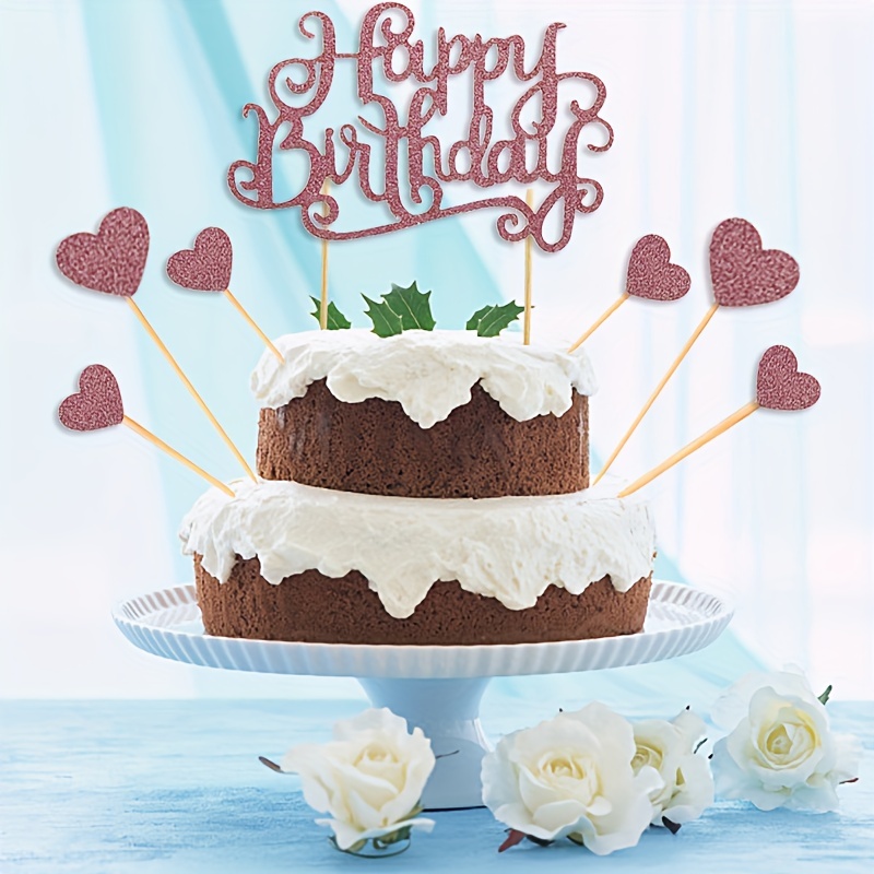Garniture de gâteau Happy Birthday or