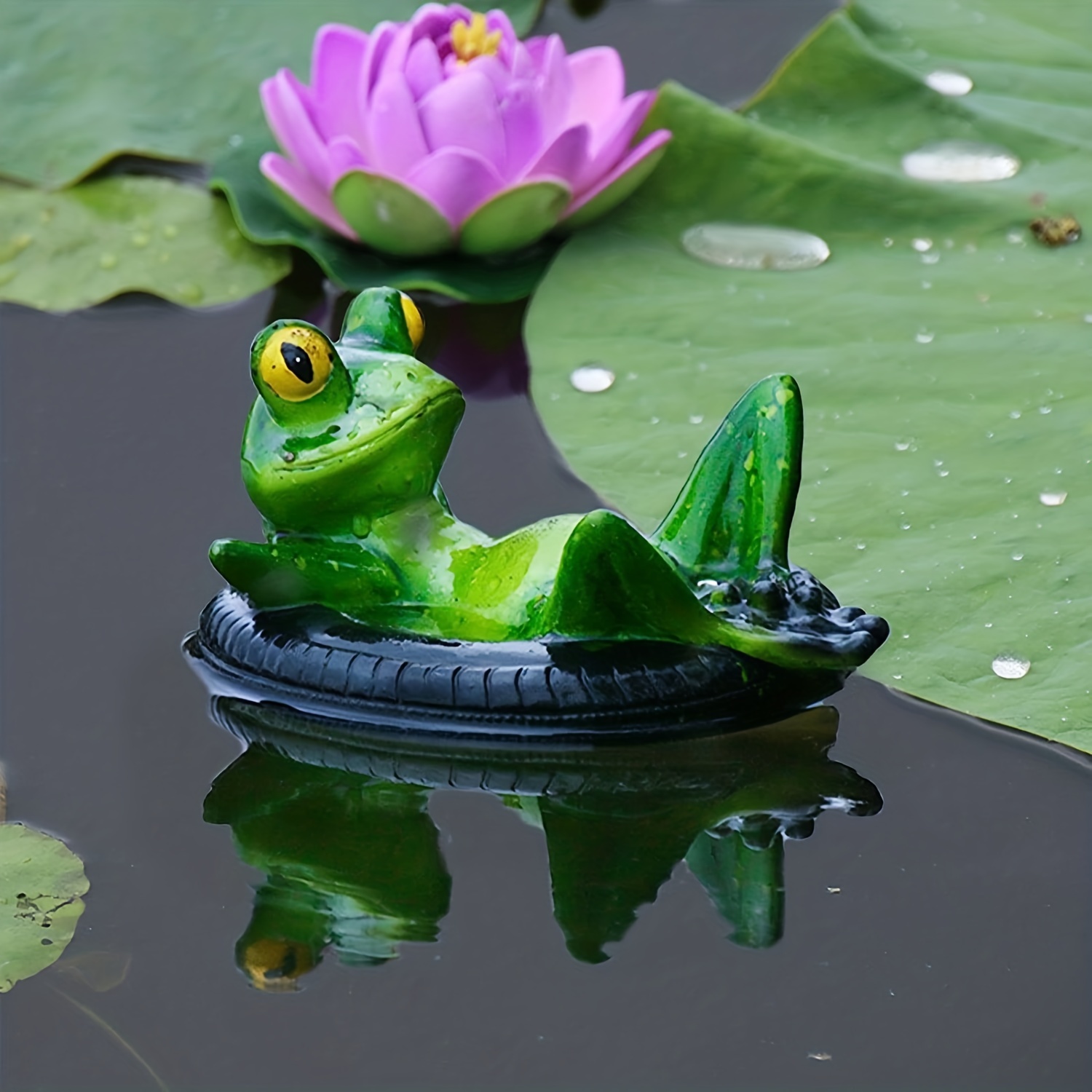 1pc Frog Garden Sculpture, Resin Floating Frog Sculpture, Creative Frog  Statue Outdoor Garden Pond Courtyard Home Desk Decoration