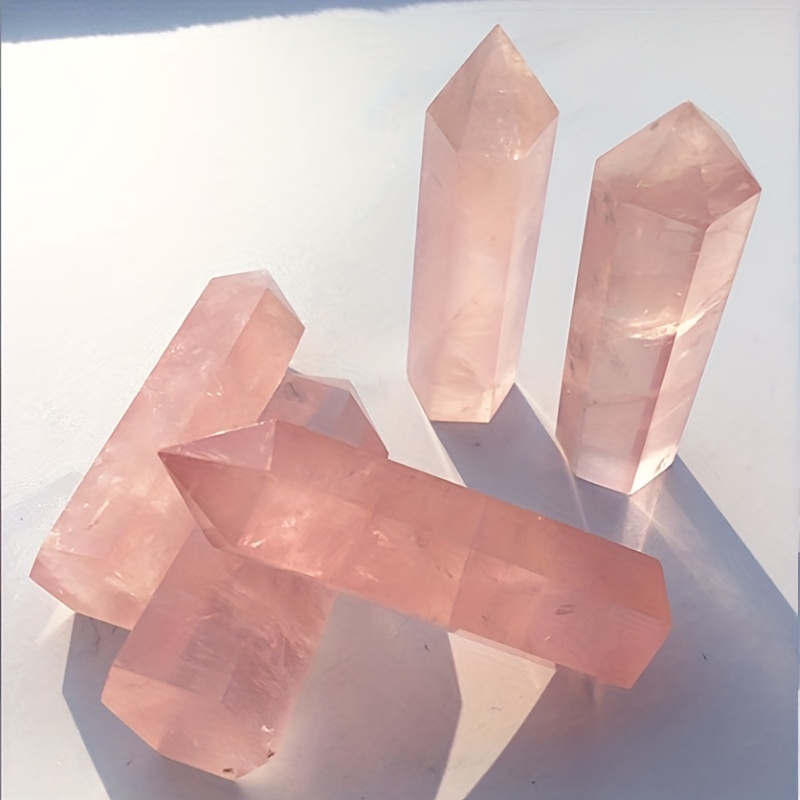 Pure Natural Crystal Icy Rose Quartz Energy Column Rainbow - Temu Japan