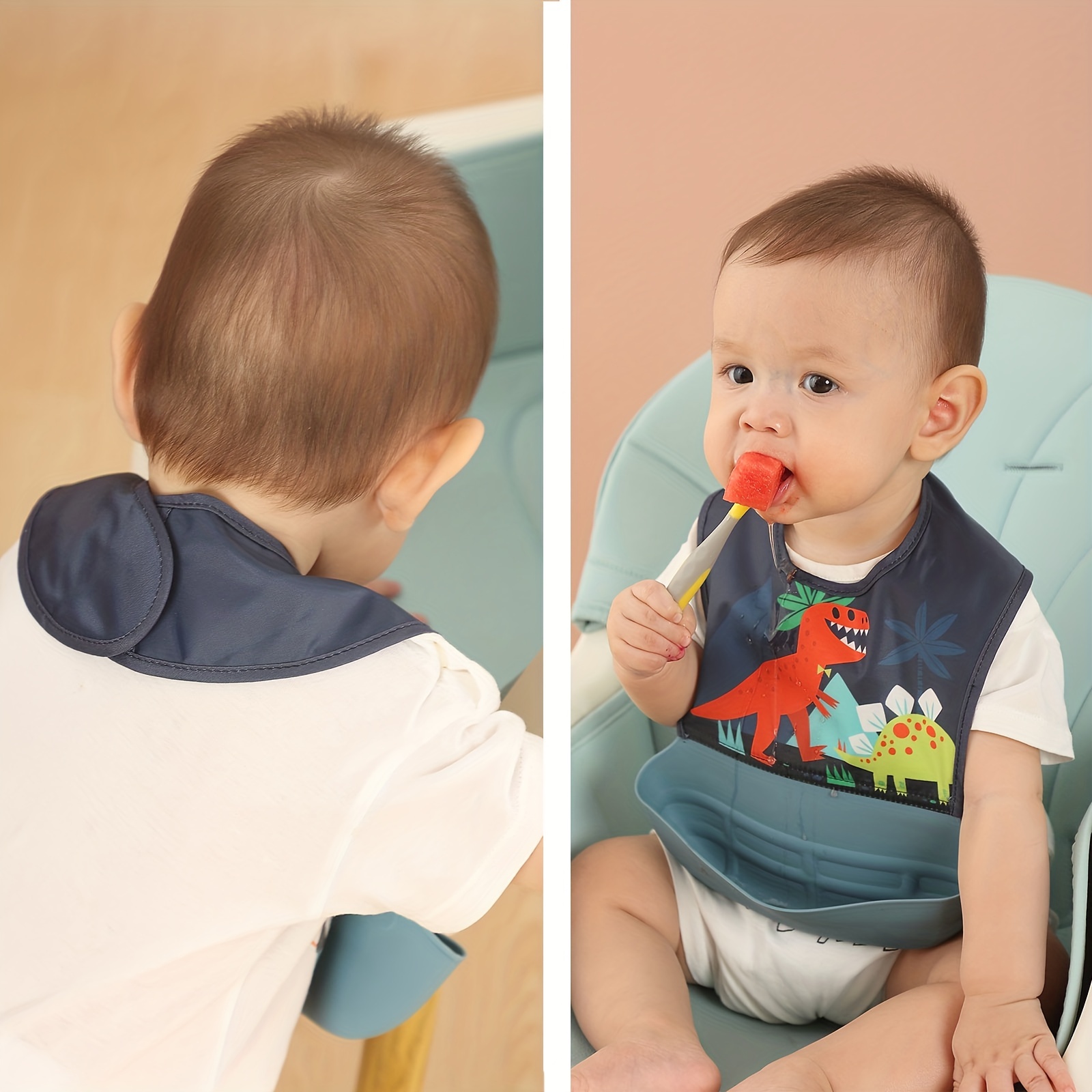 silicone bibs are waterproof dirt resistant and feature pockets designed with comfortable animal themed prints suitable for boys and girls details 5
