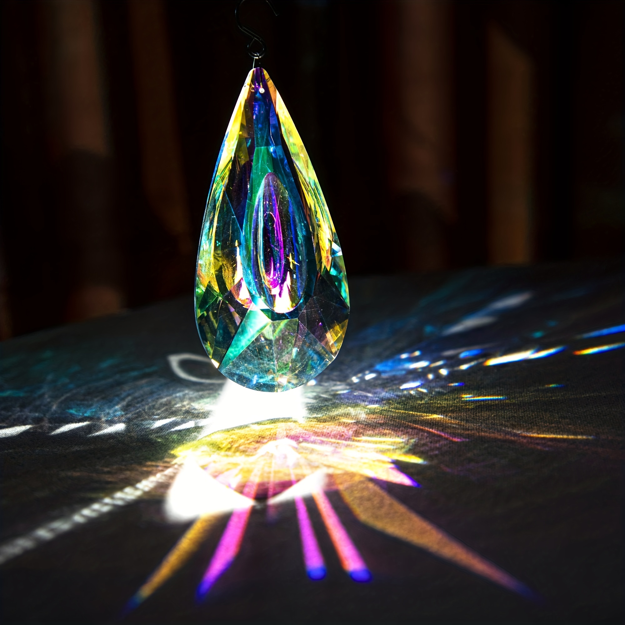 Attrape-soleil en cristal en forme de goutte d'eau, prisme en