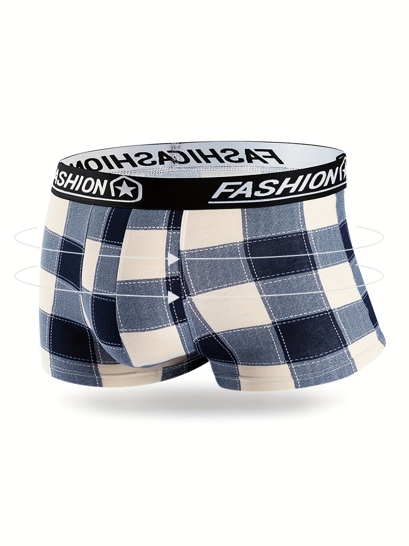 Men s Underwear Casual Plaid Boxer Briefs Breathable Comfy Temu