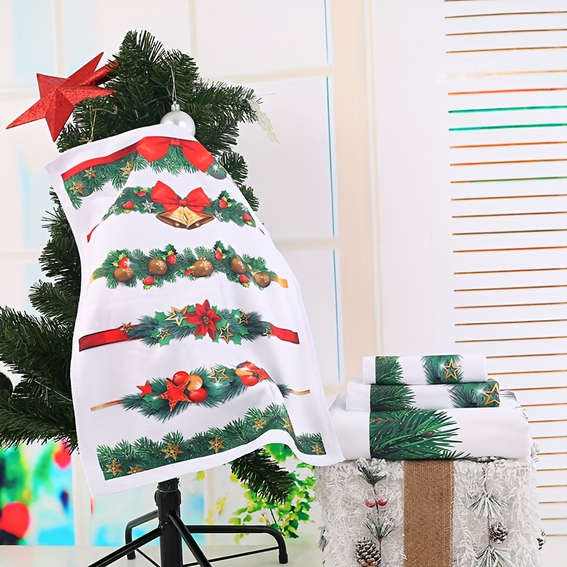 Christmas Tree Pattern Towel Set Soft Hand Towel Bath Towel - Temu