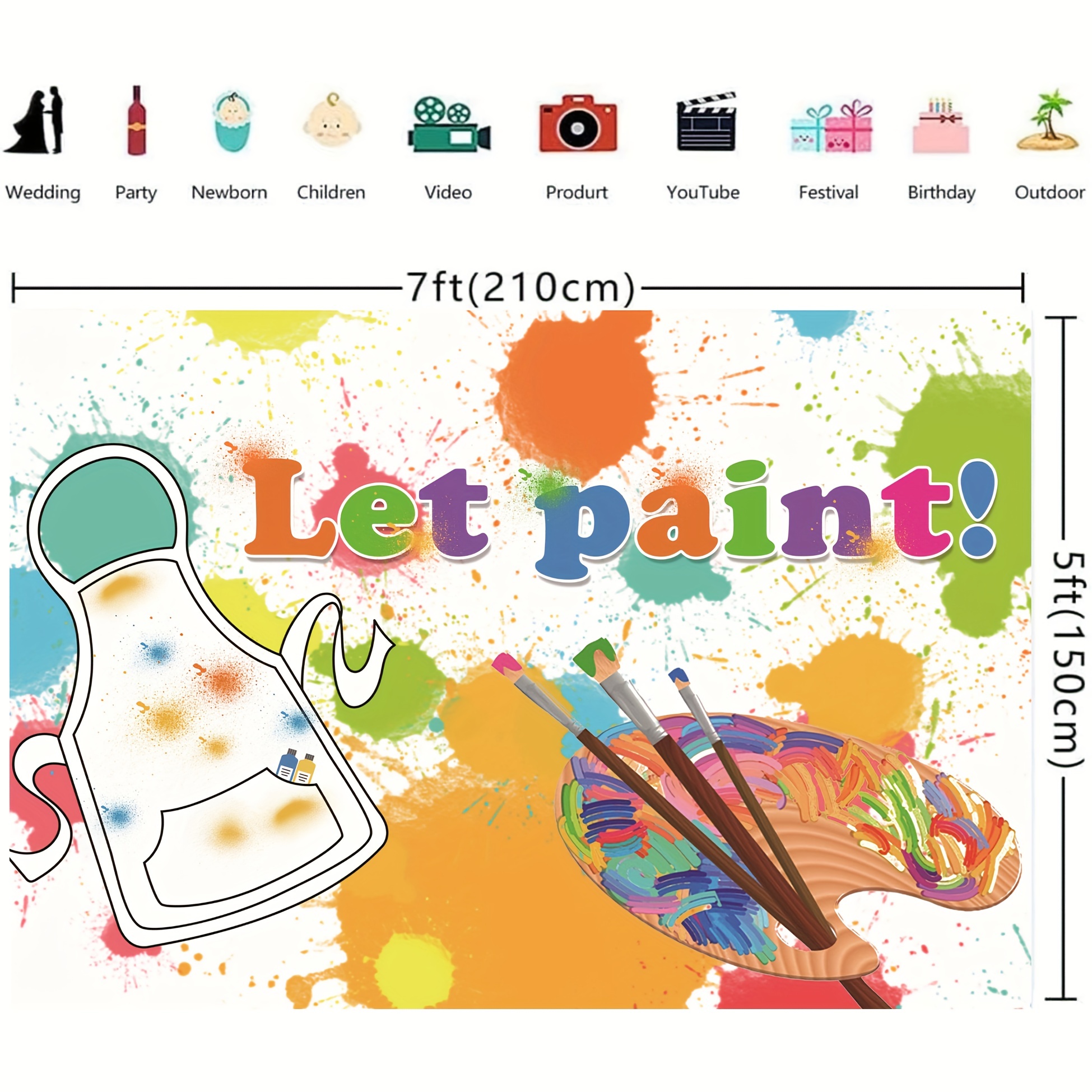 Colorful Graffiti Splash Paint Backdrop For Birthday Parties - Temu